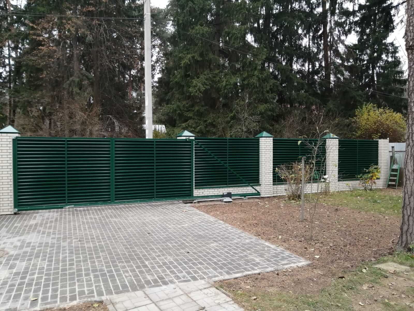 Забор-жалюзи с ламелями ЭКО-Z Зеленый Мох фото5 в Омске