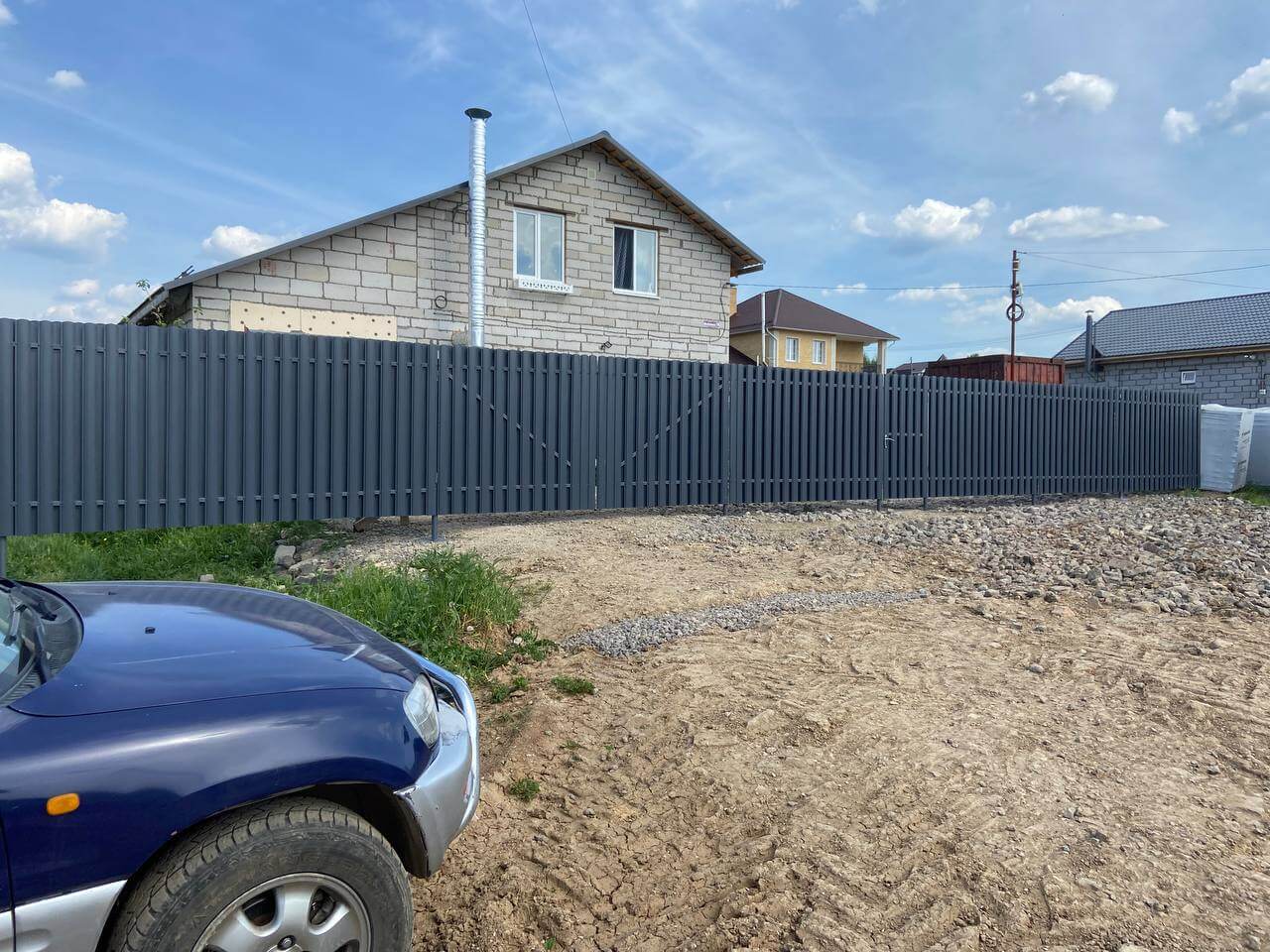 Забор из евроштакетника 16м RAL7024 Серый Графит фото 5 в Омске