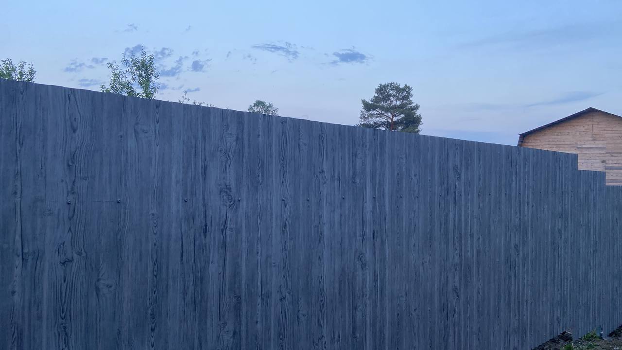 Забор из профнастила НС-10 42м Светлая Береза SteelArt фото 4 в Омске